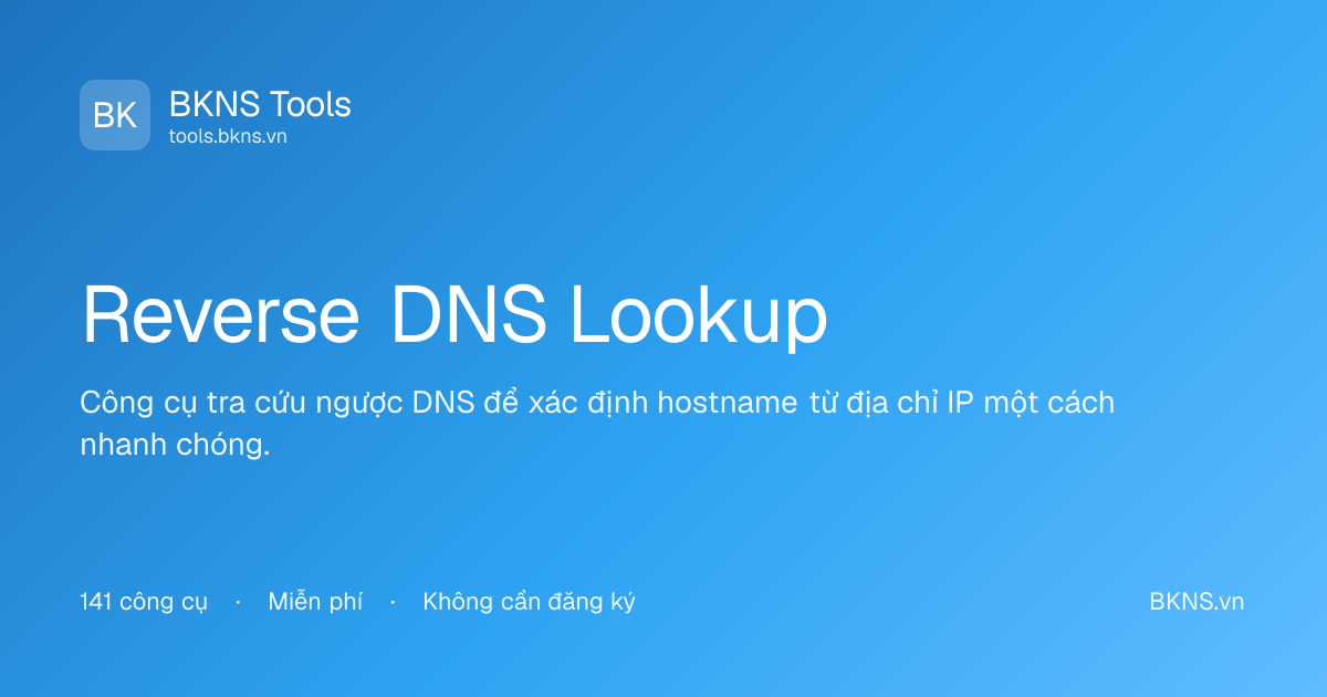 Reverse DNS Lookup Tool - Find Hostnames | BKNS Tools